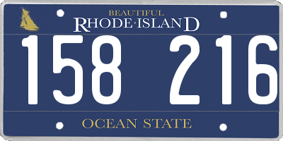 RI license plate 158216