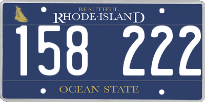 RI license plate 158222