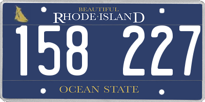 RI license plate 158227