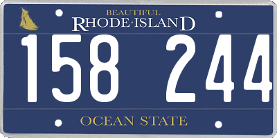 RI license plate 158244