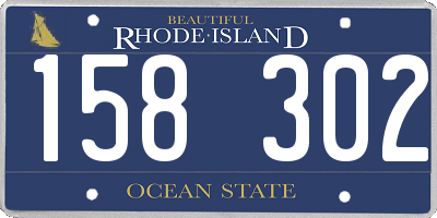 RI license plate 158302