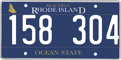 RI license plate 158304