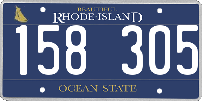 RI license plate 158305