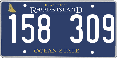 RI license plate 158309