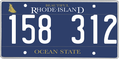 RI license plate 158312