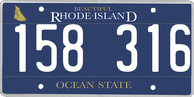 RI license plate 158316