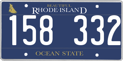 RI license plate 158332
