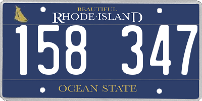 RI license plate 158347