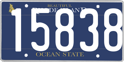RI license plate 15838