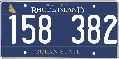 RI license plate 158382