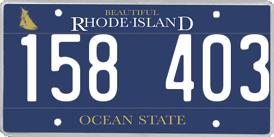 RI license plate 158403