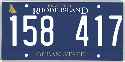 RI license plate 158417