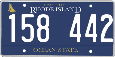 RI license plate 158442