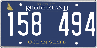 RI license plate 158494
