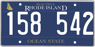RI license plate 158542