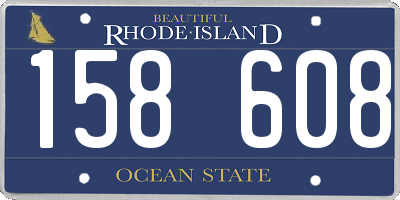RI license plate 158608