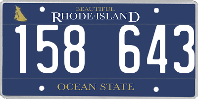 RI license plate 158643