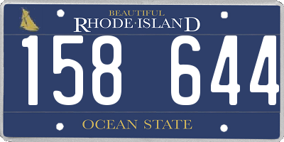 RI license plate 158644