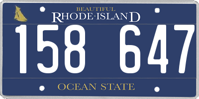 RI license plate 158647