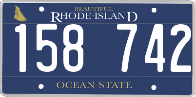 RI license plate 158742