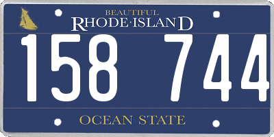 RI license plate 158744