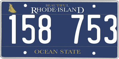 RI license plate 158753