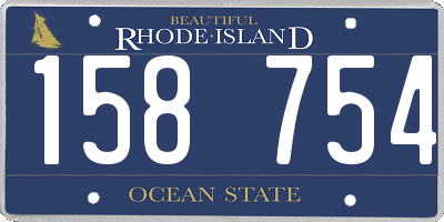 RI license plate 158754
