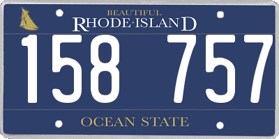 RI license plate 158757