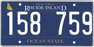 RI license plate 158759