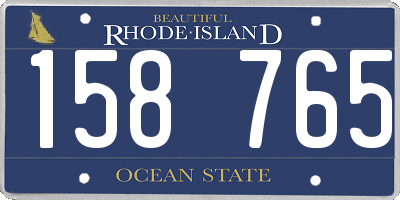 RI license plate 158765
