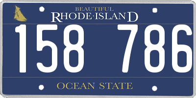RI license plate 158786
