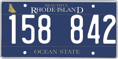RI license plate 158842