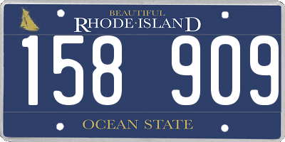 RI license plate 158909