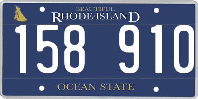 RI license plate 158910