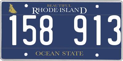 RI license plate 158913