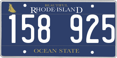 RI license plate 158925