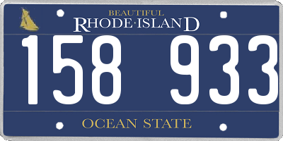 RI license plate 158933