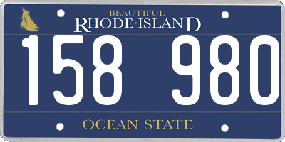 RI license plate 158980