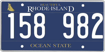 RI license plate 158982