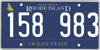 RI license plate 158983