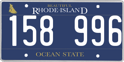 RI license plate 158996