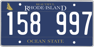 RI license plate 158997