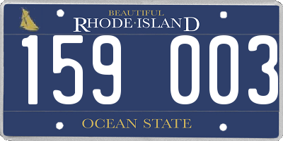 RI license plate 159003