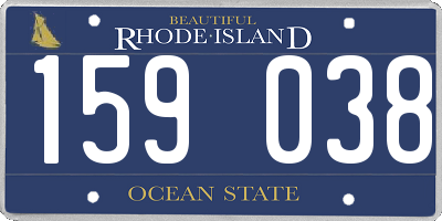 RI license plate 159038