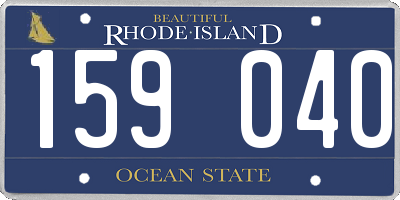 RI license plate 159040