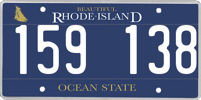 RI license plate 159138