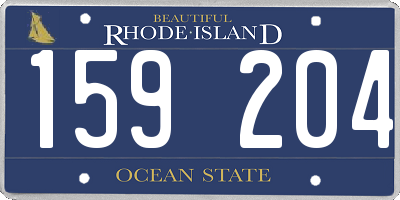 RI license plate 159204