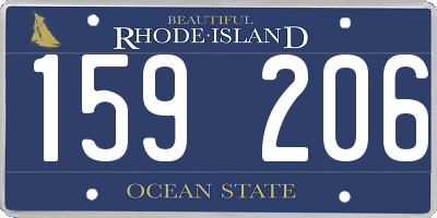RI license plate 159206