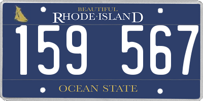 RI license plate 159567
