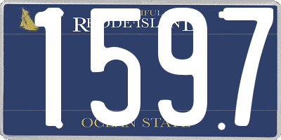 RI license plate 1597